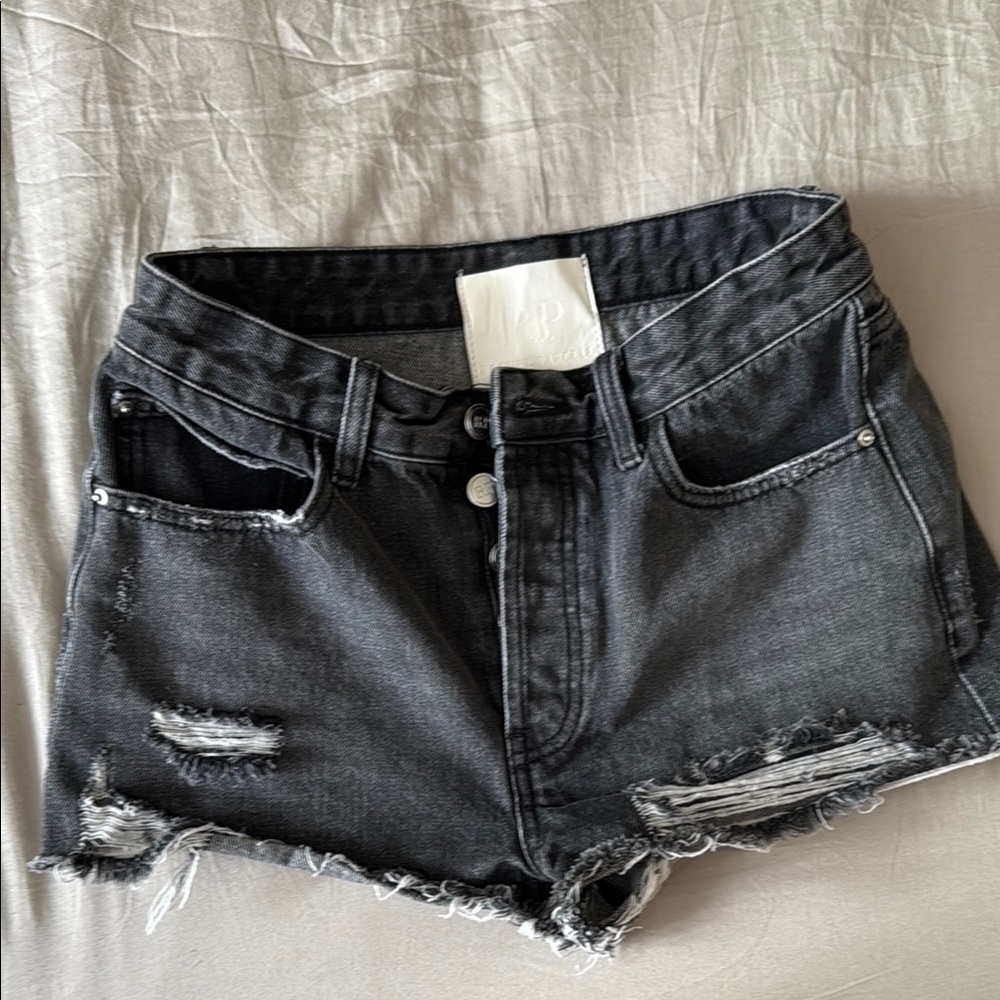 Rachel Parcell Black Distressed Jean Shorts